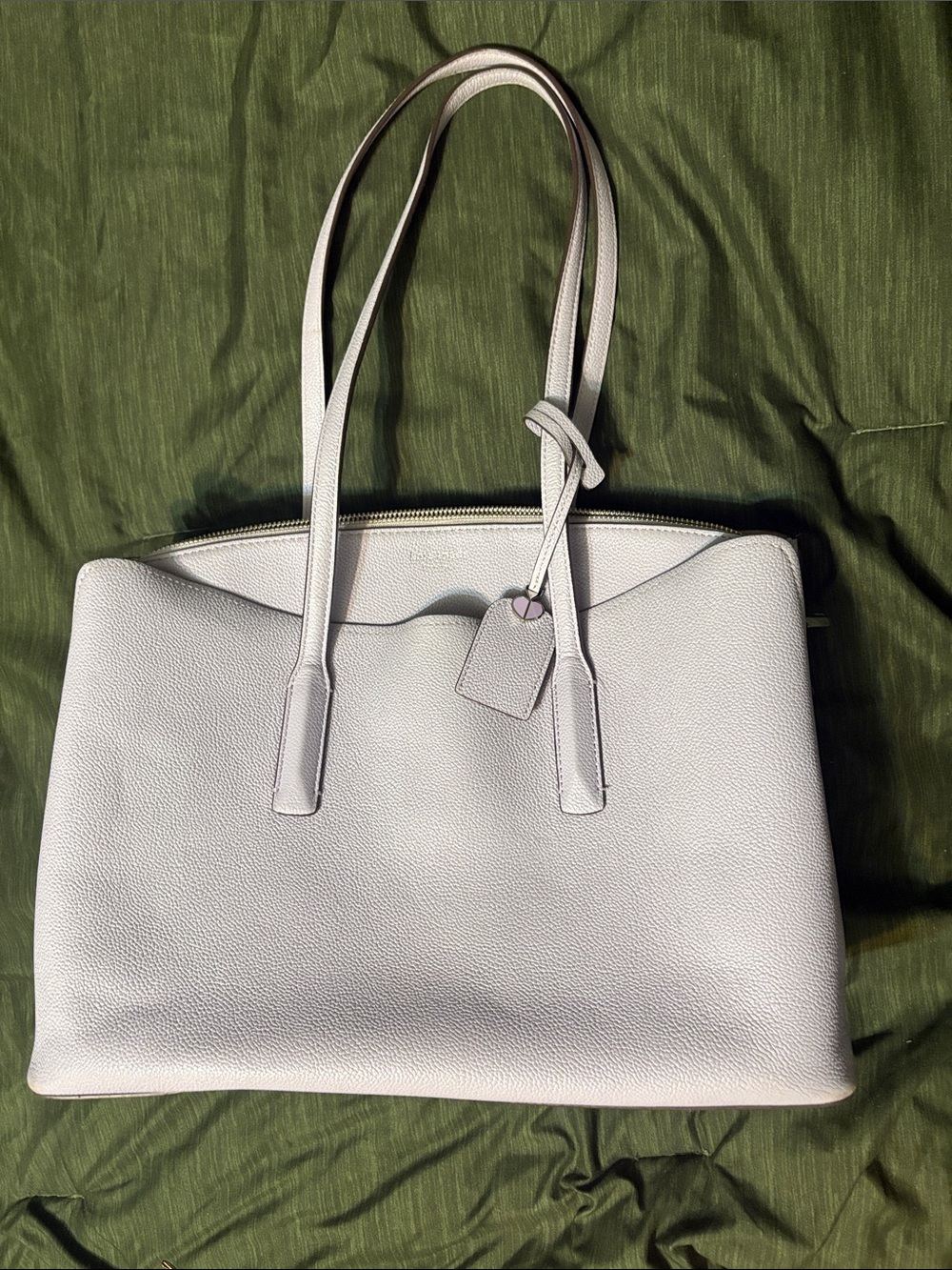 kate spade Pebbled Leather Tote in Light Gray